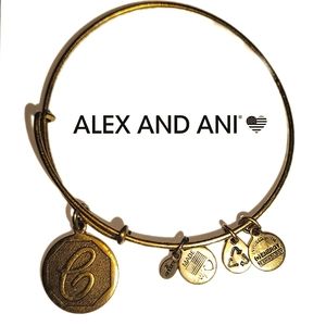 Alex and Ani Gold Tone Charm Bracelet